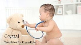 Presentation with baby bear - Theme having playing at home health care background and a lemonade colored foreground