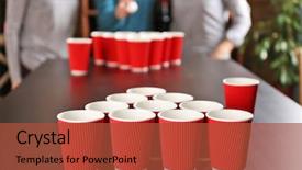  Presentation with beer pong table - Audience pleasing presentation design consisting of playing beer pong on table backdrop and a red colored foreground