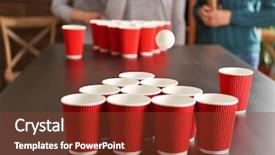  Presentation with beer pong table - Cool new slide set with playing beer pong on table backdrop and a tawny brown colored foreground
