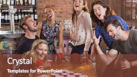  Presentation with beer pong table - PPT layouts featuring playing beer pong on table background and a tawny brown colored foreground