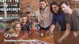  Presentation with beer pong table - Amazing PPT layouts having playing beer pong on table backdrop and a tawny brown colored foreground