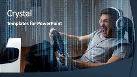  Presentation with car racing - Audience pleasing slides consisting of playing car racing video game backdrop and a dark gray colored foreground