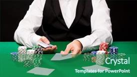  Presentation with lays - Slide deck with playing cards and chips background and a ocean colored foreground