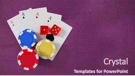  Presentation with playing cards - Beautiful slide deck featuring playing cards and dice backdrop and a violet colored foreground