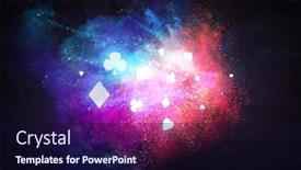  Presentation with playing cards - PPT theme featuring playing-cards-floating-mixed-media background and a wine colored foreground