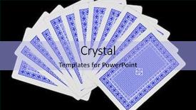  Presentation with playing cards - Theme with playing cards isolated on black background and a light blue colored foreground