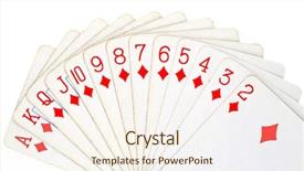  Presentation with deck of playing cards - Presentation theme featuring playing cards isolated on white background and a cream colored foreground