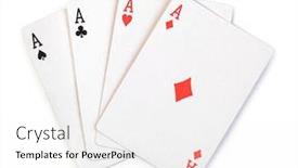  Presentation with playing cards - Presentation design enhanced with playing-cards-isolated-on-white background and a white colored foreground