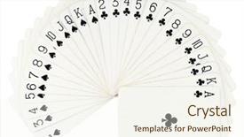  Presentation with bridge playing cards - Presentation design with playing cards isolated on white background and a cream colored foreground