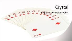  Presentation with playing cards - PPT layouts consisting of playing cards isolated on white background and a  colored foreground