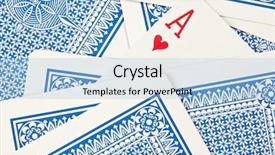  Presentation with playing cards - Cool new PPT theme with playing cards lying upside down backdrop and a light blue colored foreground