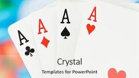  Presentation with playing cards - Slide set enhanced with playing cards on a blur background background and a white colored foreground