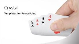  Presentation with playing cards - Audience pleasing presentation design consisting of playing cards shot was taken backdrop and a  colored foreground