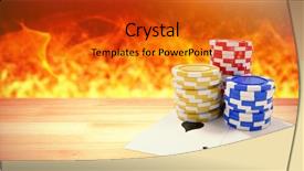  Presentation with playing cards - Amazing slide set having playing cards with casino token backdrop and a  colored foreground