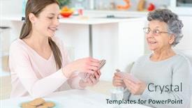  Presentation with grandma - Theme consisting of playing-cards-with-grandma background and a sky blue colored foreground