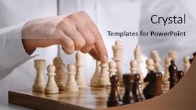  Presentation with it management - Colorful slide deck enhanced with playing chess on table management backdrop and a light gray colored foreground