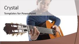  Presentation with classical guitar - Cool new theme with playing classical guitar backdrop and a light gray colored foreground