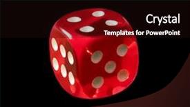  Presentation with risk - PPT layouts consisting of playing cube isolated on black background and a wine colored foreground