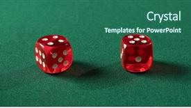  Presentation with pointer green laser - Colorful slide deck enhanced with playing cubes on green table backdrop and a ocean colored foreground