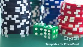  Presentation with poker chips - PPT layouts having playing-dice-and-poker-chips background and a ocean colored foreground