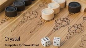  Presentation with field - Audience pleasing slides consisting of playing field and dices - game backdrop and a coral colored foreground