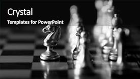  Presentation with chess pieces - Slide set enhanced with playing game and strategy knight background and a black colored foreground
