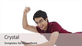  Presentation with celebrate office success - PPT layouts consisting of playing game on a mobil background and a  colored foreground