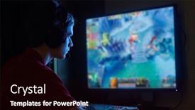  Presentation with personal - Theme having playing-game-on-personal-computer background and a black colored foreground