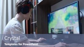  Presentation with personal - Slide set enhanced with playing-game-on-personal-computer background and a ocean colored foreground