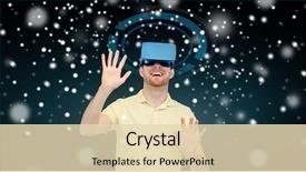  Presentation with augmented reality - Theme featuring playing game over black background background and a  colored foreground