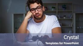  Presentation with late - Presentation theme consisting of playing games long hours late background and a ocean colored foreground