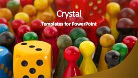  Presentation with board game - Beautiful PPT theme featuring playing games with many pawns backdrop and a crimson colored foreground