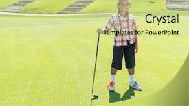  Presentation with club - Colorful presentation design enhanced with playing golf at club backdrop and a  colored foreground