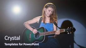  Presentation with stage lights - Theme with playing guitar and singing folk background and a tawny brown colored foreground