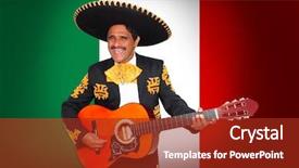  Presentation with mexico flag - Colorful PPT layouts enhanced with playing guitar in mexico flag backdrop and a crimson colored foreground