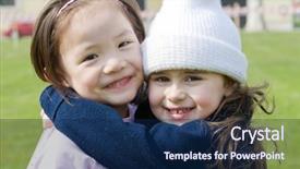  Presentation with grass - Slide deck having playing in the grass diveristy background and a navy blue colored foreground