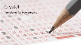  Presentation with lottery - Theme having playing lottery background and a sky blue colored foreground