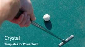  Presentation with mini golf - Cool new presentation theme with playing miniature golf backdrop and a ocean colored foreground