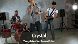  Presentation with studio - Presentation featuring playing musical instruments and singing background and a  colored foreground