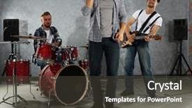  Presentation with wind musical instrumens - Audience pleasing theme consisting of playing musical instruments and singing backdrop and a  colored foreground