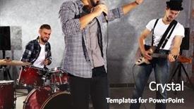  Presentation with studio - Slide deck having playing musical instruments and singing background and a  colored foreground