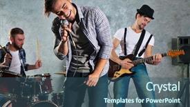  Presentation with musical instruments latin america - Beautiful slides featuring playing musical instruments and singing backdrop and a ocean colored foreground