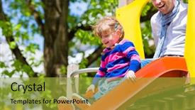  Presentation with family playing board game - Amazing theme having playing on a jungle gym backdrop and a gold colored foreground