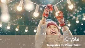  Presentation with walk - Colorful PPT theme enhanced with playing on a snowy winter backdrop and a coral colored foreground