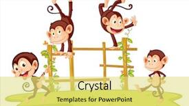  Presentation with portfolio - Cool new PPT theme with playing on fence - eps vector backdrop and a yellow colored foreground