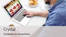  Presentation with casino - Theme with playing online casino game background and a light gray colored foreground