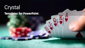  Presentation with betting - Slide deck consisting of playing-poker-in-a-casino background and a black colored foreground