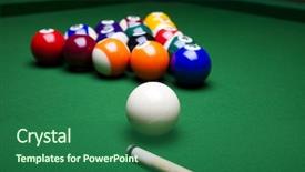  Presentation with billiard - Cool new slides with playing pool billiard backdrop and a ocean colored foreground