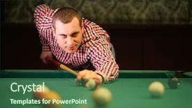  Presentation with billiard - PPT theme having playing pool in the billiard background and a ocean colored foreground