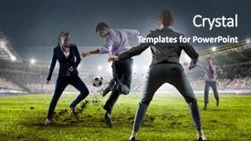  Presentation with team - Amazing slides having playing team games mixed media backdrop and a  colored foreground